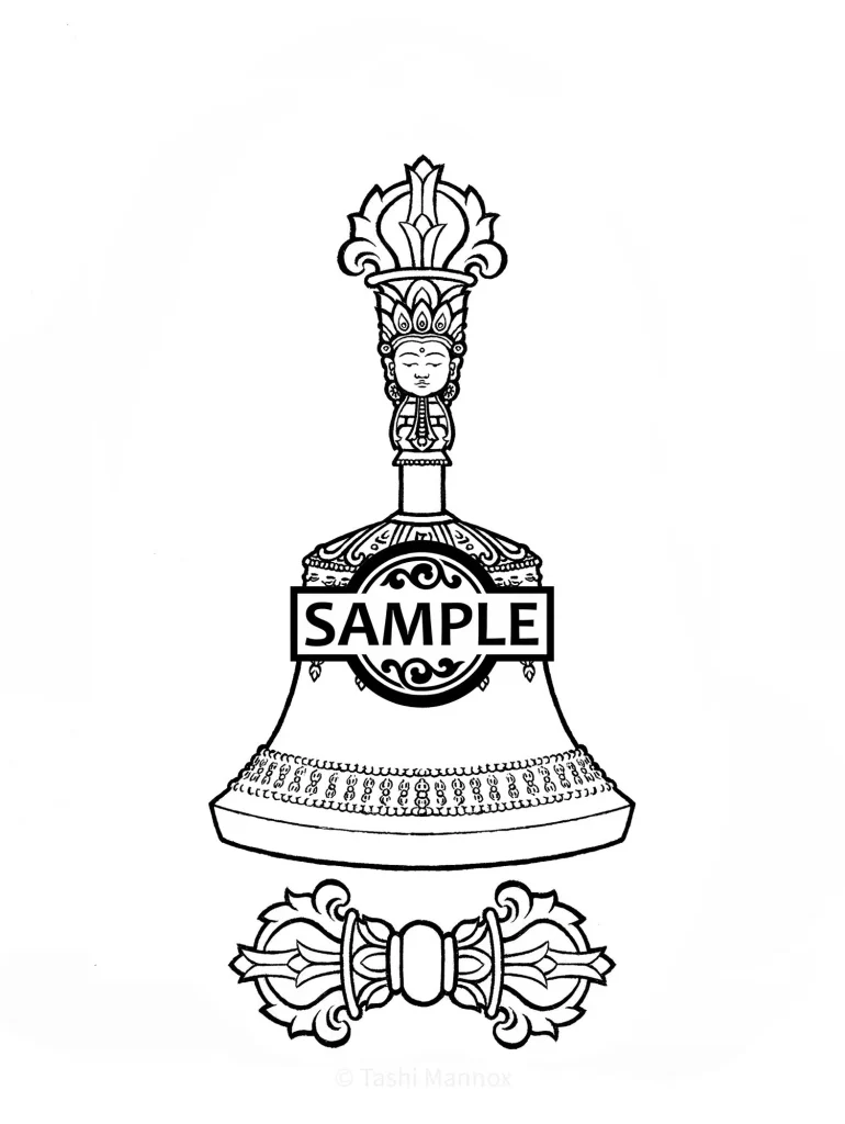 Bell and Vajra - Tattoo design