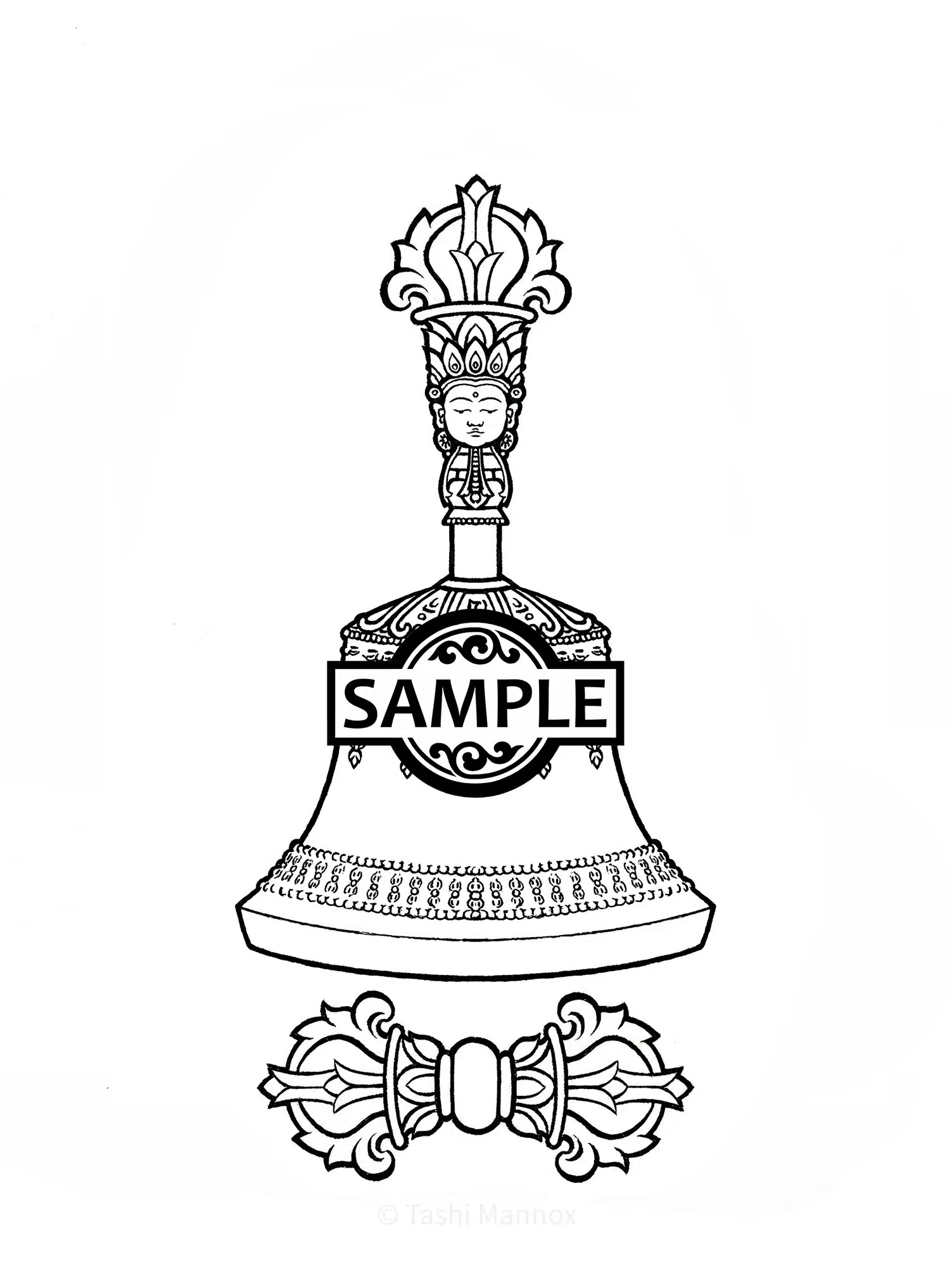 Bell and Vajra - Tattoo design