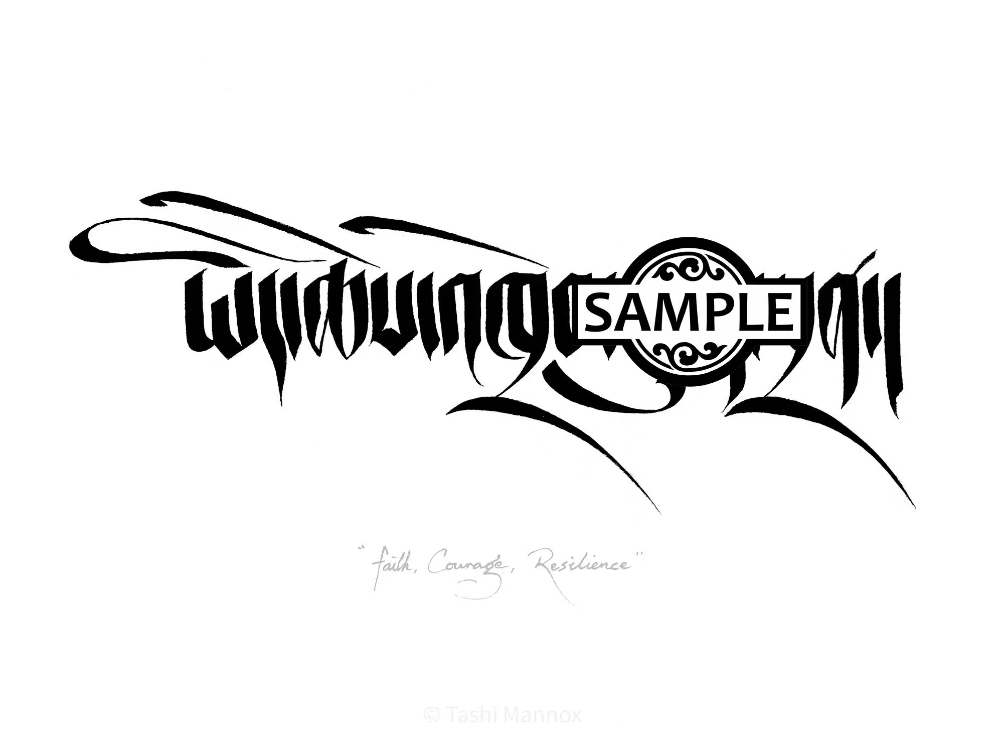 Faith, Courage, Resilience, Tattoo Design