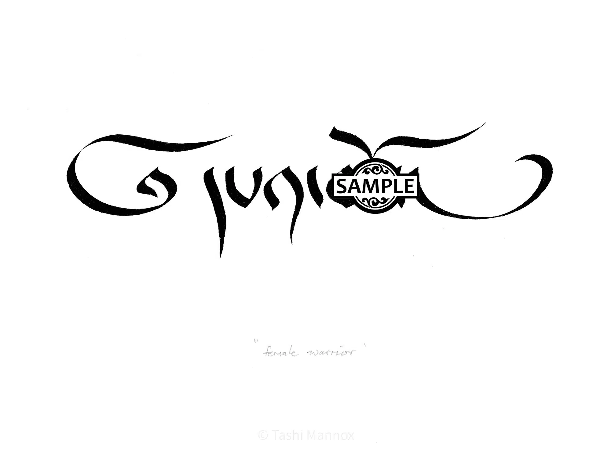 Female Warrior - Tattoo Design