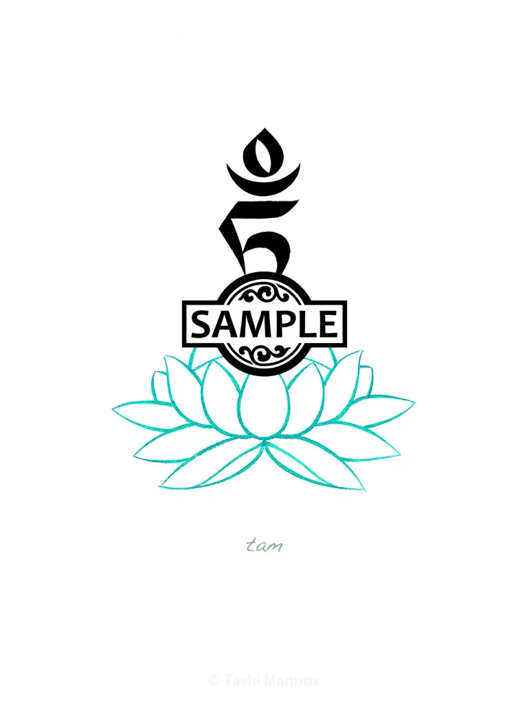 Green Tara tam Syllable on Lotus