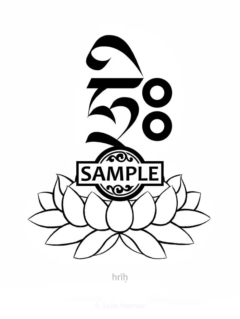 hrih syllable on lotus - Sanskrit - Tashi Mannox