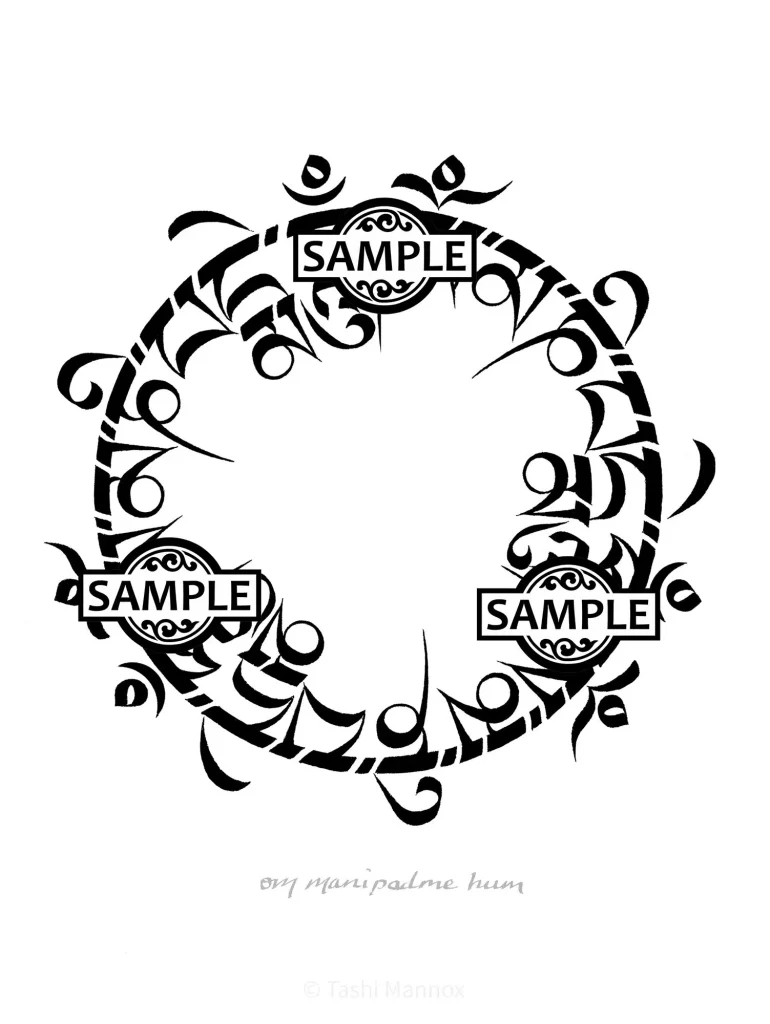 Mani mantra garland - Tattoo Design