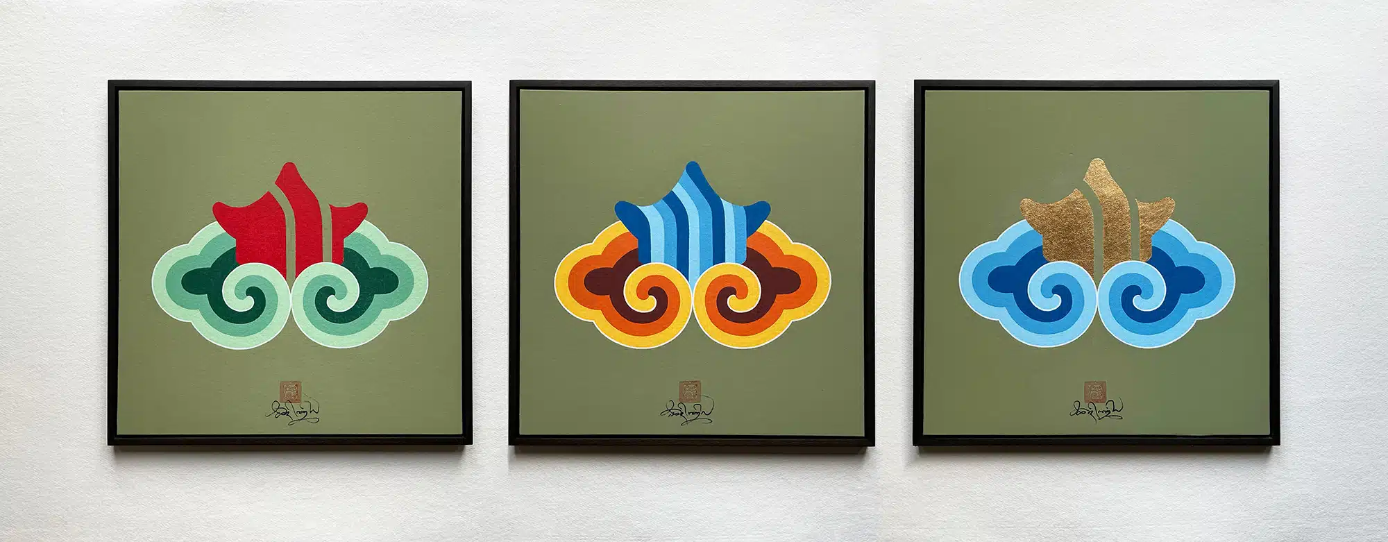 Maharishi Temple in the Clouds - triptych